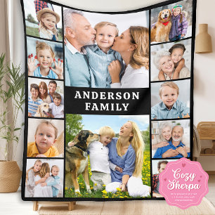 Create Your Family Photo Collage Unique 12 Picture Sherpa Blanket