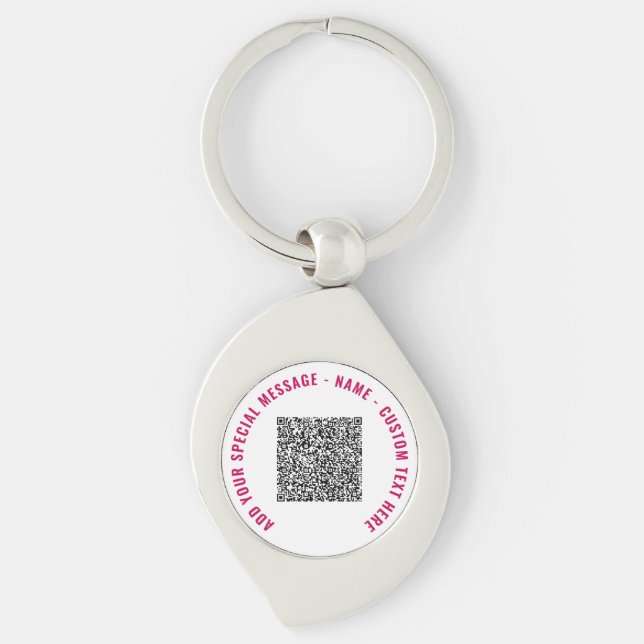 Create Your Funny QR Code Keychain Gift Template (Front)