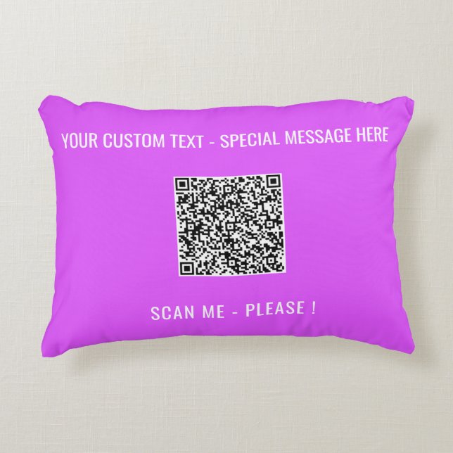Create Your Funny QR Code Pillow Template and Text (Front)