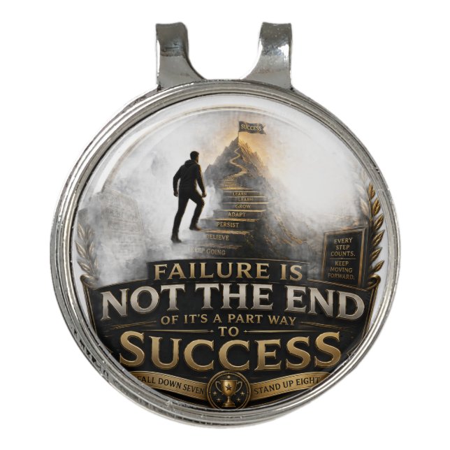 create your future-positive mindset golf hat clip (Front)