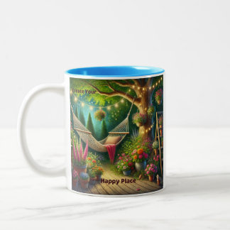 Create Your Happy Place Customizable Two-Tone Coffee Mug