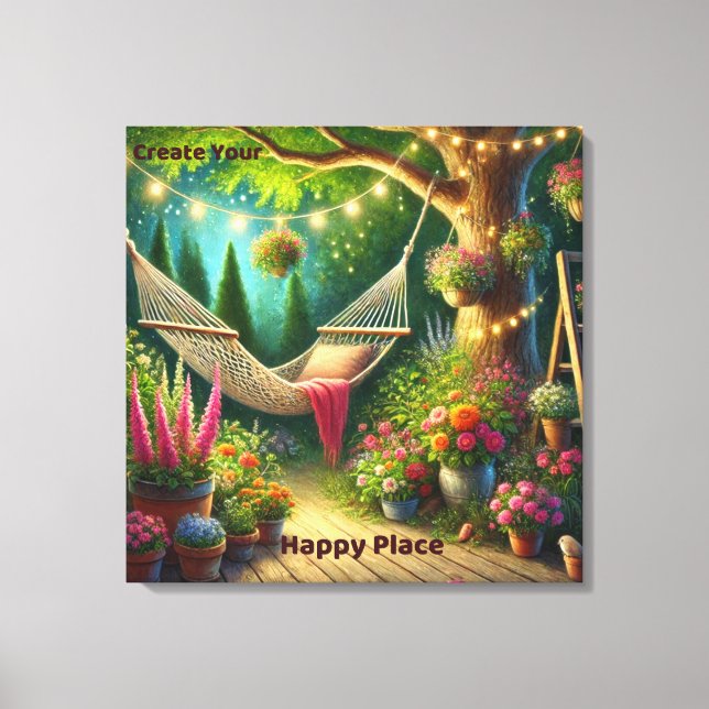 Create Your Happy Place - Tranquil Nature Canvas Print (Front)