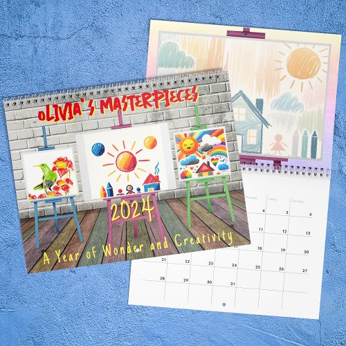Create Your Kids Art Personalized Photo 2024 Calendar
