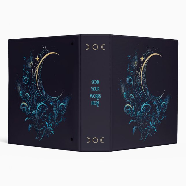 Create Your Magical Blossoming Moon 3 Ring Binder (Background)