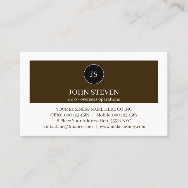 Create Your Monogram Grey White Layers Modern Business Card (Front)