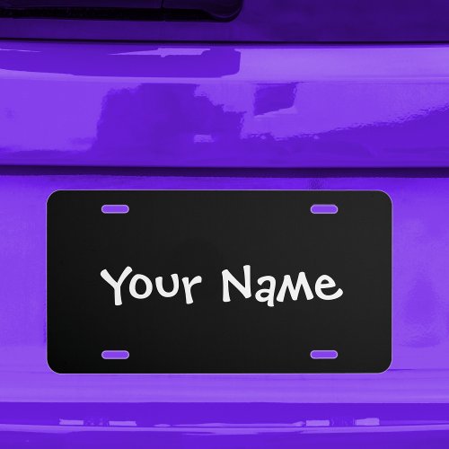 Create Your Name Black License Plate