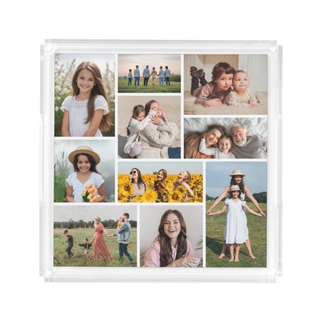 Create Your Own 10 Photo Collage Acrylic Tray (Front)