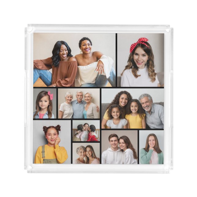 Create Your Own 10 Photo Collage Acrylic Tray (Front)