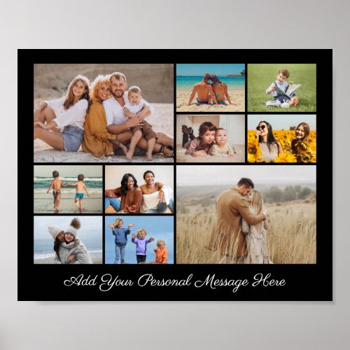 Create Your Own 10 Photo Collage Add Your Greeting Poster