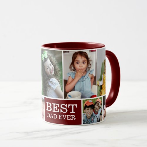 Create Your Own  10 Photo Collage Best Dad Ever Co Mug