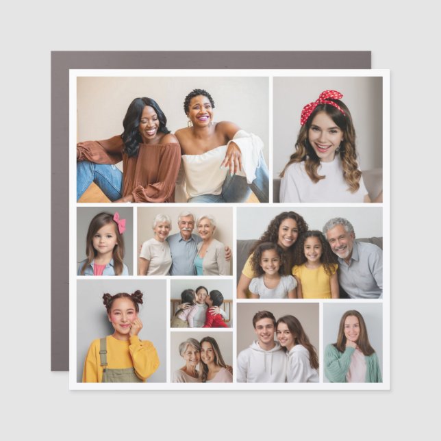 Create Your Own 10 Photo Collage Car Magnet (Front)