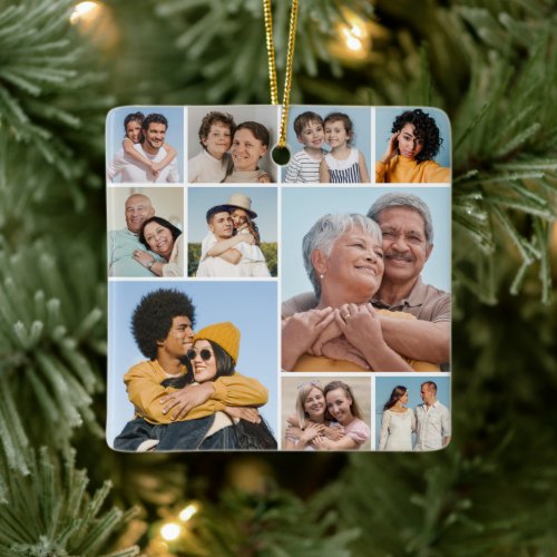 Create Your Own 10 Photo Collage Ceramic Ornament