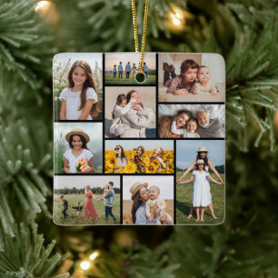 Create Your Own 10 Photo Collage Ceramic Ornament
