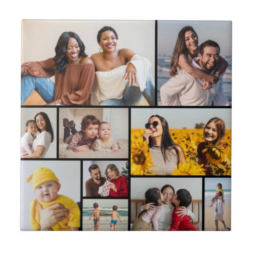 Create Your Own 10 Photo Collage Ceramic Tile