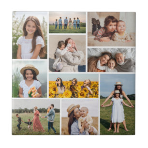 Create Your Own 10 Photo Collage Ceramic Tile