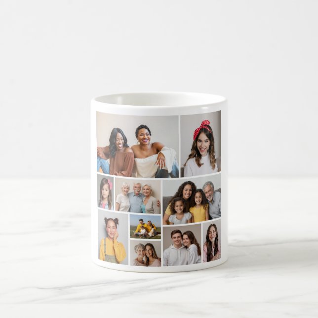 Create Your Own 10 Photo Collage Coffee Mug (Center)