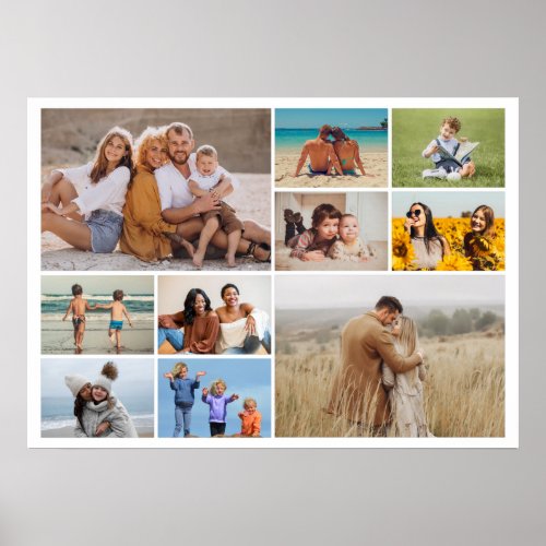 Create Your Own 10 Photo Collage Custom Poster