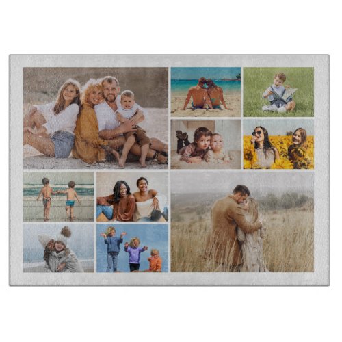 Create Your Own 10 Photo Collage Cutting Board