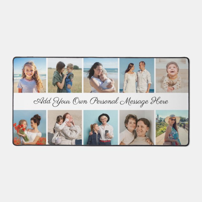 Create Your Own 10 Photo Collage Desk Mat (Front)