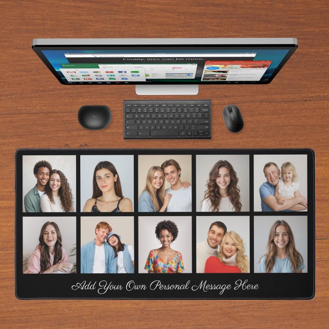 Create Your Own 10 Photo Collage  Desk Mat (10 Photo Collage Add Your Own Greeting Desk Mat)