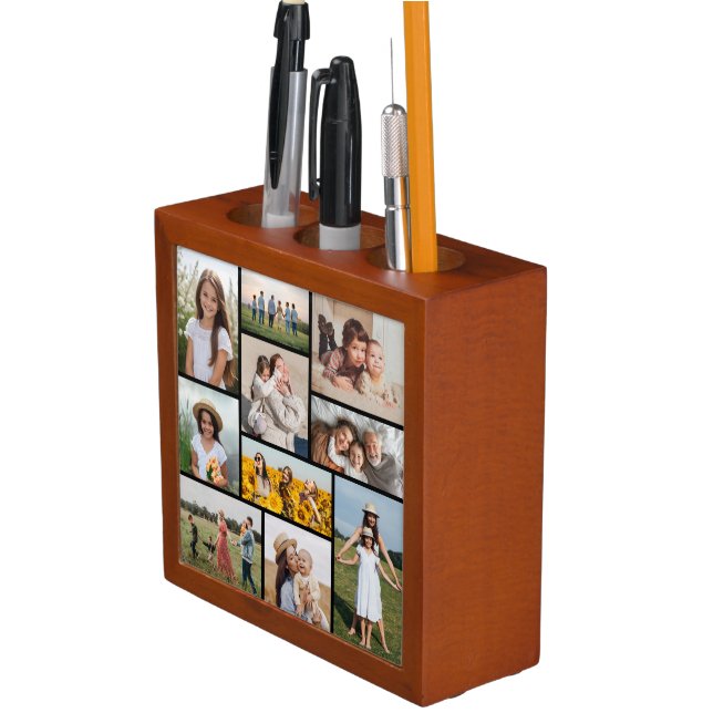 Create Your Own 10 Photo Collage Desk Organizer (In Situ)