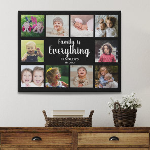 Create Your Own 10 Photo Collage Family Quote Faux Canvas Print