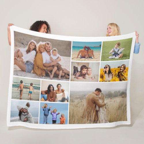 Create Your Own 10 Photo Collage Fleece Blanket