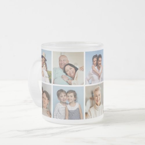 Create Your Own 10 Photo Collage  Frosted Glass Coffee Mug
