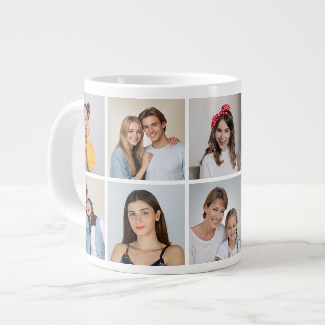 Create Your Own 10 Photo Collage Giant Coffee Mug (Front Left)