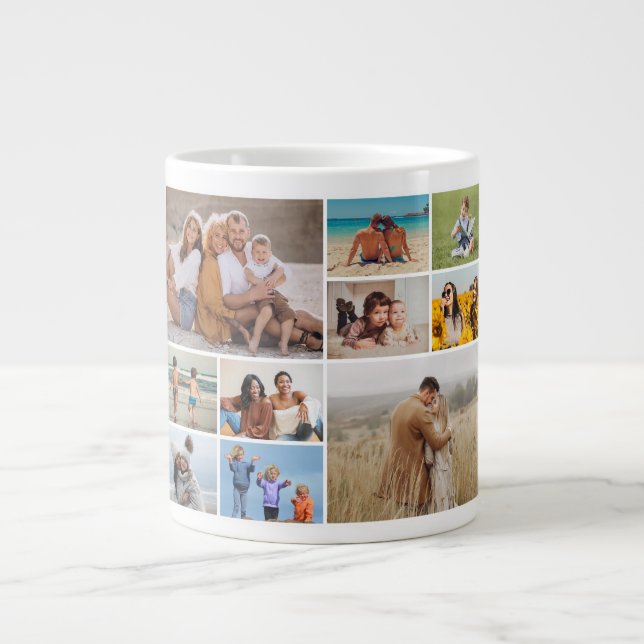 Create Your Own 10 Photo Collage Giant Coffee Mug (Front)