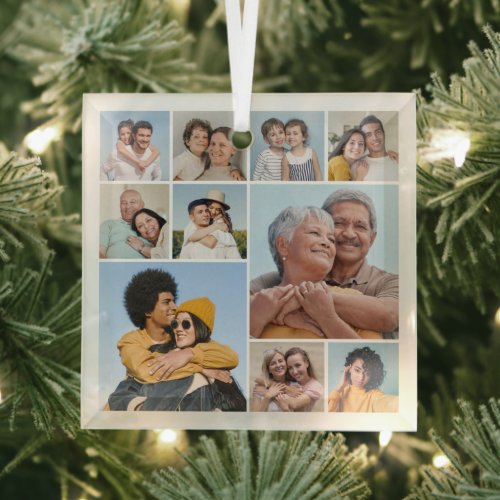 Create Your Own 10 Photo Collage Glass Ornament