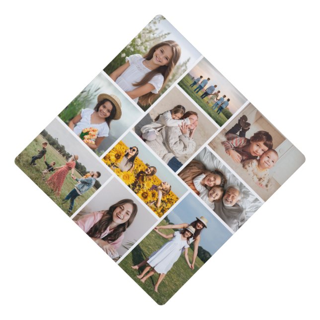 Create Your Own 10 Photo Collage Graduation Cap Topper (Front)