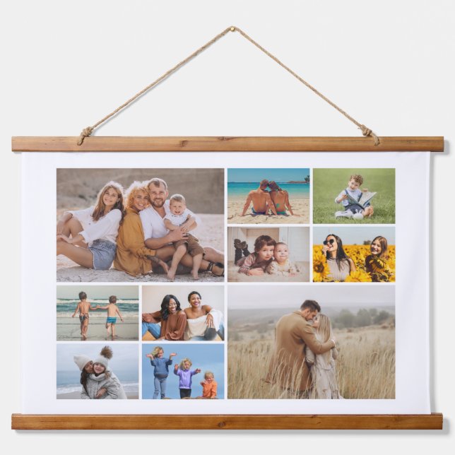 Create Your Own 10 Photo Collage Hanging Tapestry (Front)