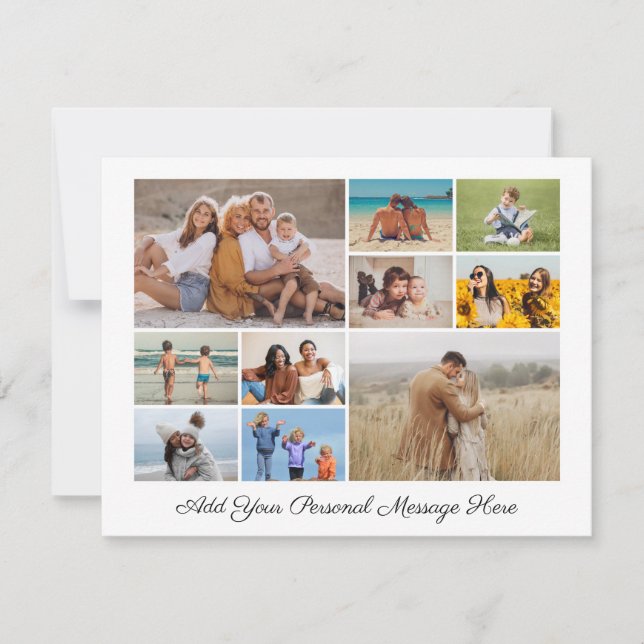 Create Your Own 10 Photo Collage Holiday Card (Front)