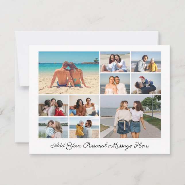 Create Your Own 10 Photo Collage Holiday Card (Front)