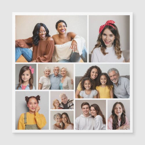 Create Your Own 10 Photo Collage Magnetic Card