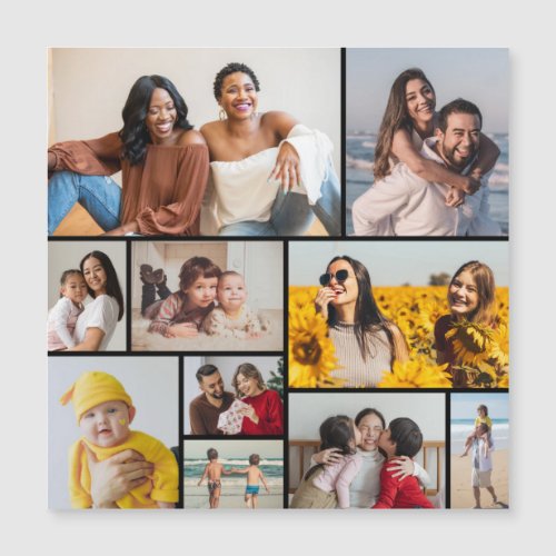 Create Your Own 10 Photo Collage Magnetic Card