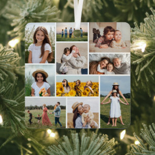 Create Your Own 10 Photo Collage Metal Ornament