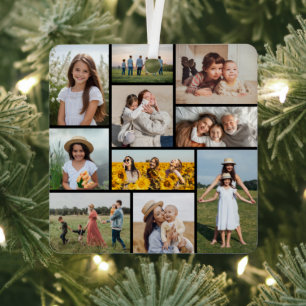 Create Your Own 10 Photo Collage Metal Ornament