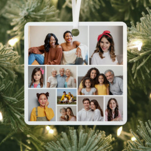 Create Your Own 10 Photo Collage Metal Ornament