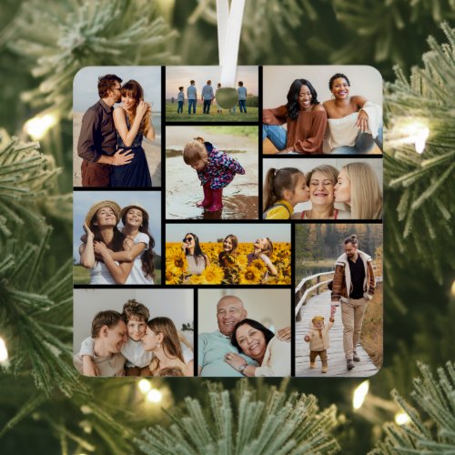 Create Your Own 10 Photo Collage Metal Ornament