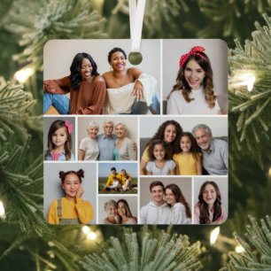 Create Your Own 10 Photo Collage Metal Ornament