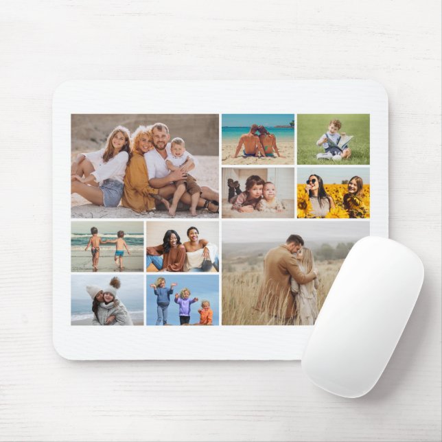Create Your Own 10 Photo Collage Mouse Pad (With Mouse)