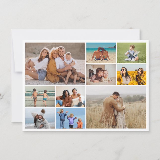 Create Your Own 10 Photo Collage Note Card (Front)