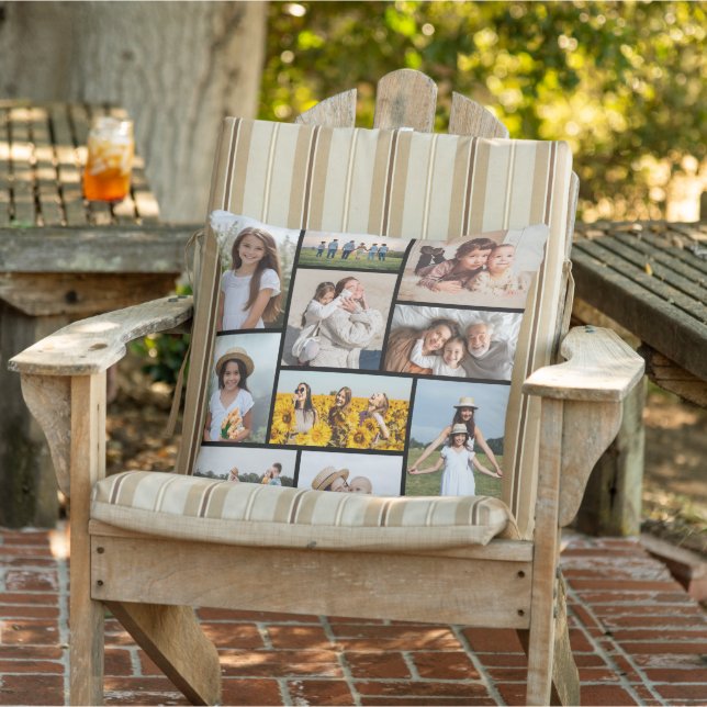 Create Your Own 10 Photo Collage Outdoor Pillow (Chair)