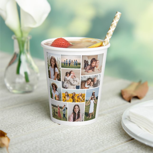Create Your Own 10 Photo Collage Paper Cups (Insitu)