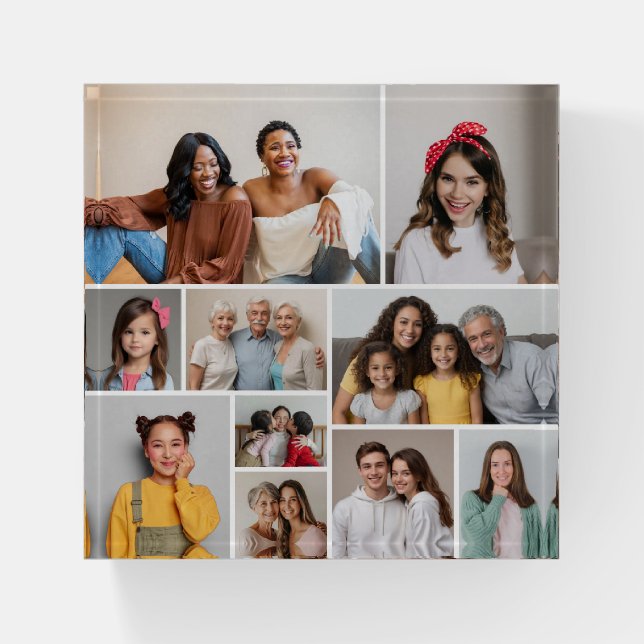 Create Your Own 10 Photo Collage Paperweight (Front)