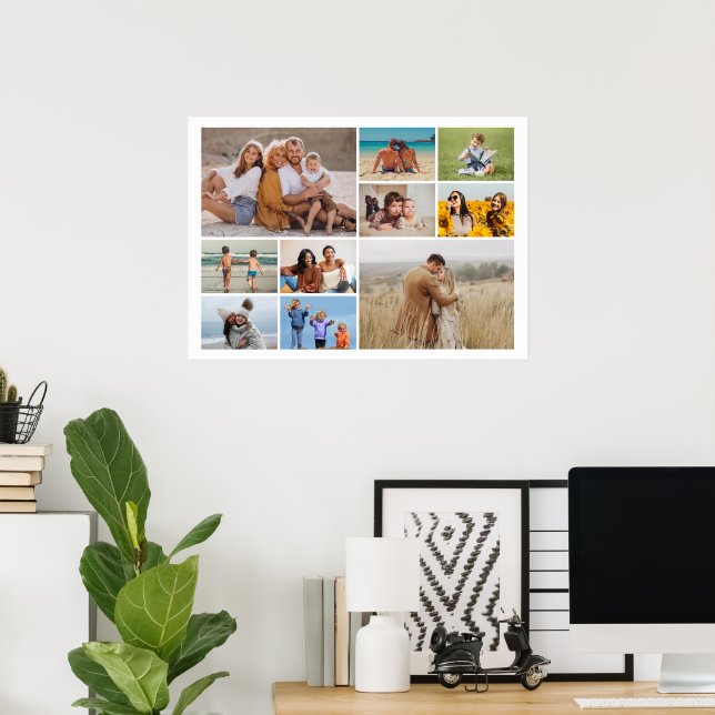 Create Your Own 10 Photo Collage Poster (Home Office)