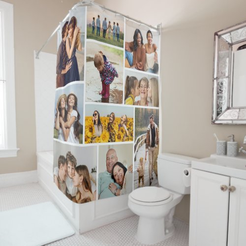 Create Your Own 10 Photo Collage Shower Curtain