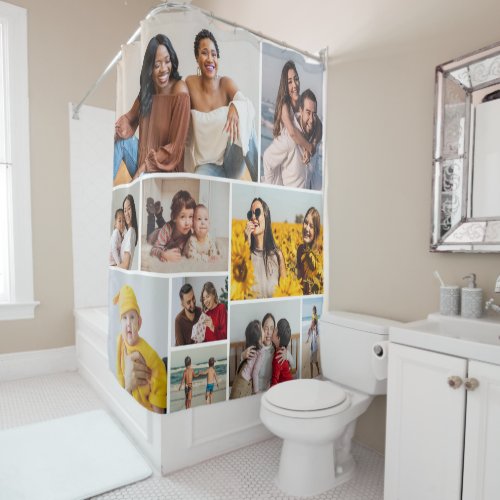Create Your Own 10 Photo Collage Shower Curtain